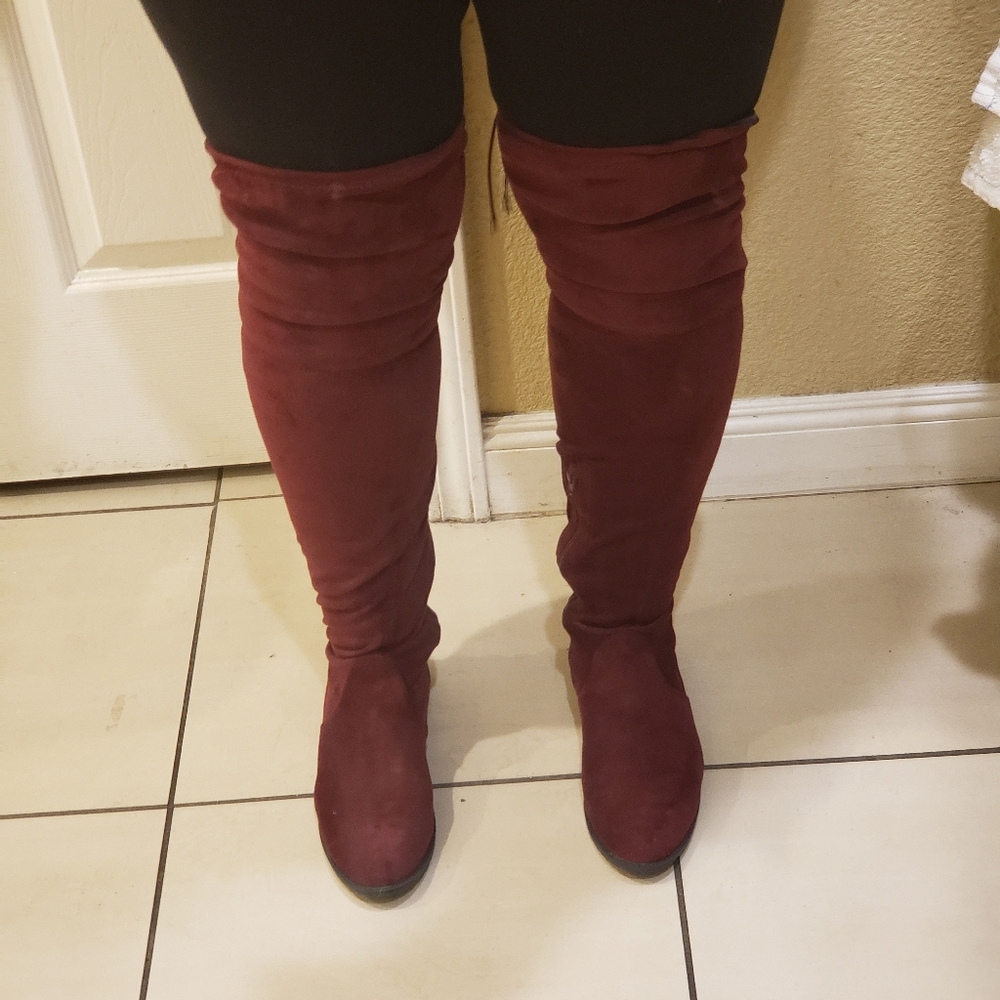 10M Over the Knee Maroon boots